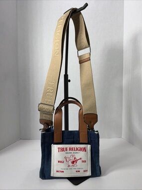 True Religion DENIM MINI TOTE w/ REMOVABLE ADJUSTABLE STRAP VGC